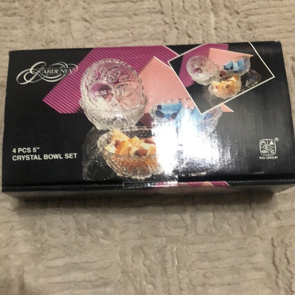 Gardenia 4 piece crystal bowl set, New in box - Picture 15 of 16